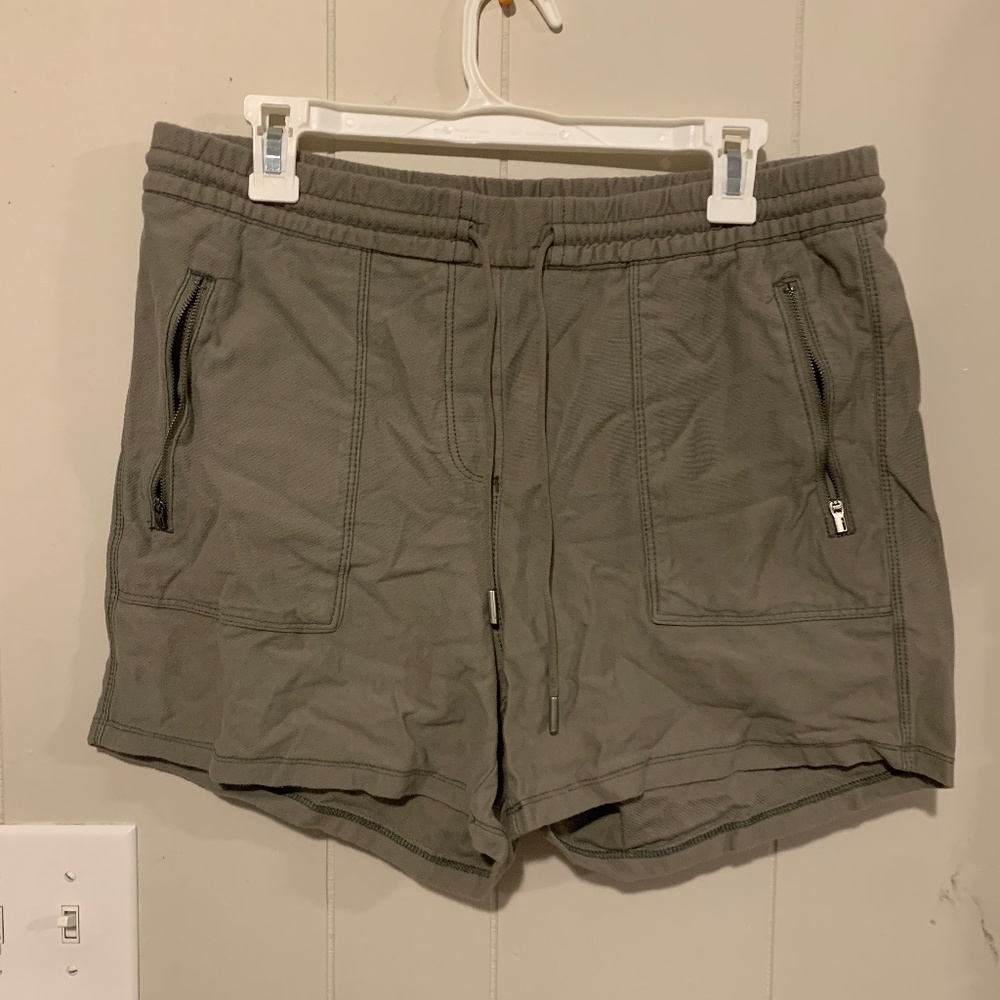 green cotton shorts